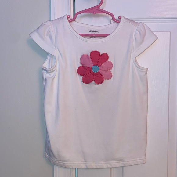 Girls Gymboree white short sleeve flower top size 7 - Picture 3 of 6